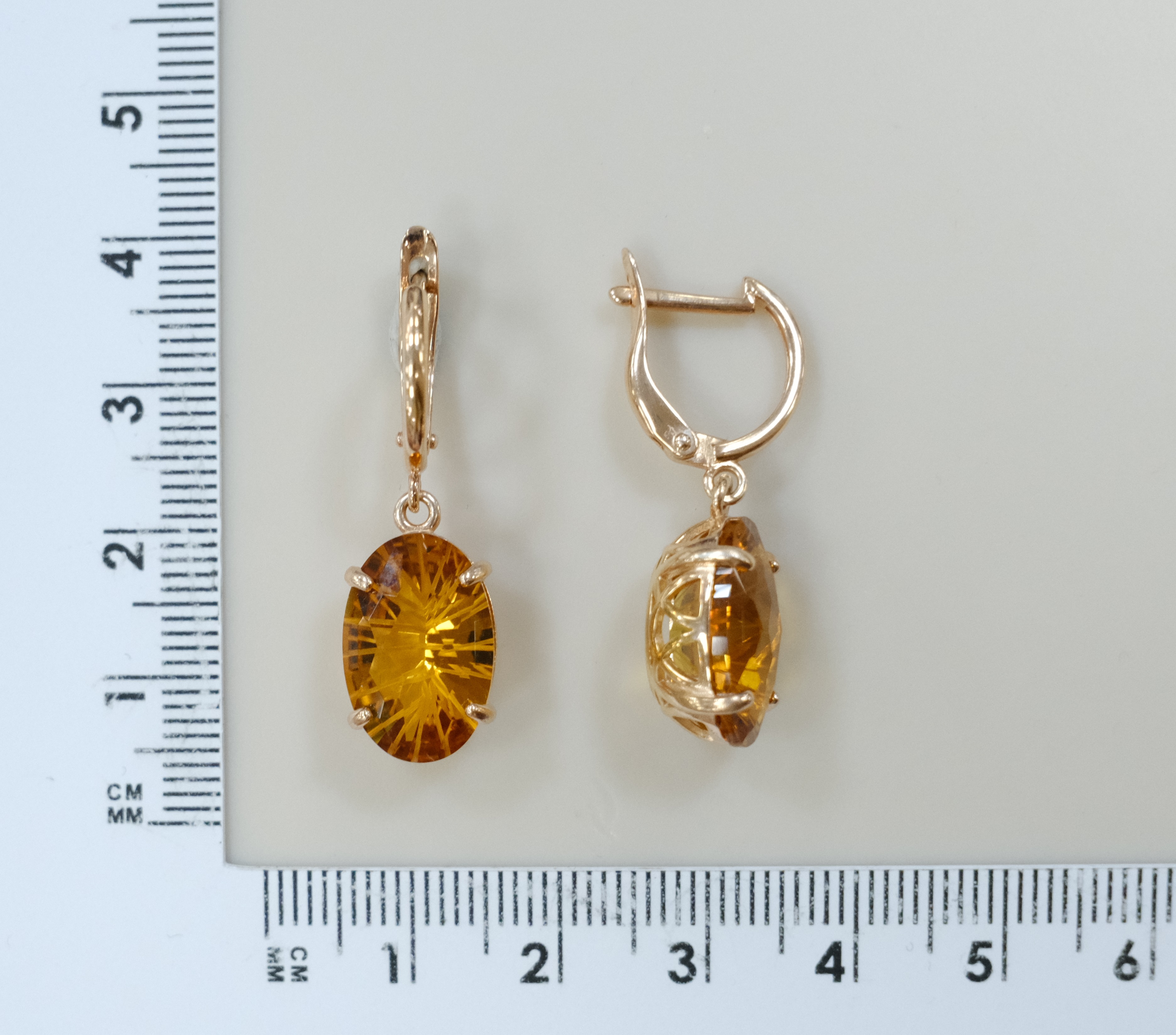 Серебряные серьги с цитринами